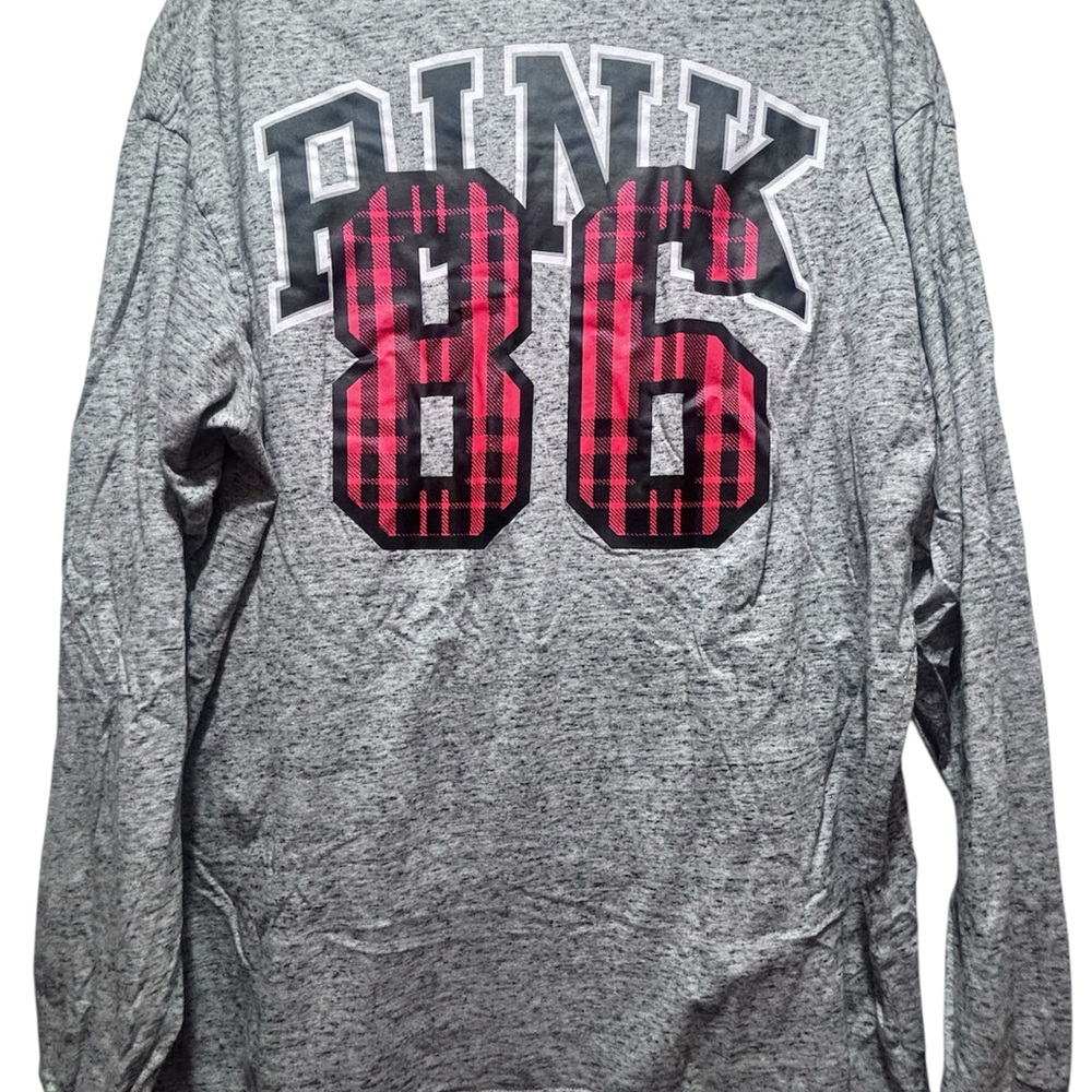 PINK Victoria's Secret Heather Gray LS Tee Size L